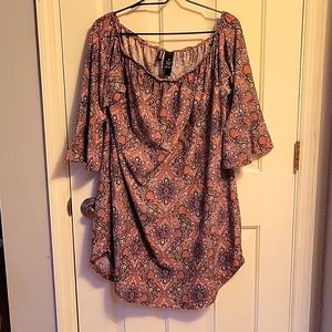 ⭐️Cute Long Length Off Shoulder top with Asymmetrical hem and Flair Sleeve